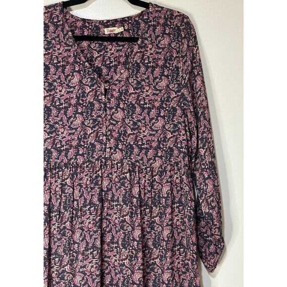 Faherty Isabella Long Sleeve Tiered Midi Dress Fiona Block Print Sz Medium NWOT - Picture 7 of 16